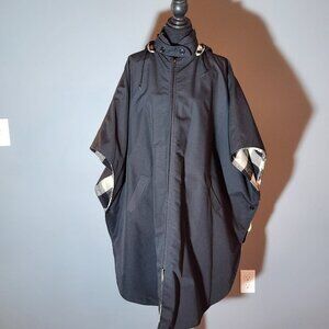 Jaguar Fashions Hooded Cape Coat Black Plaid Lined USA Made